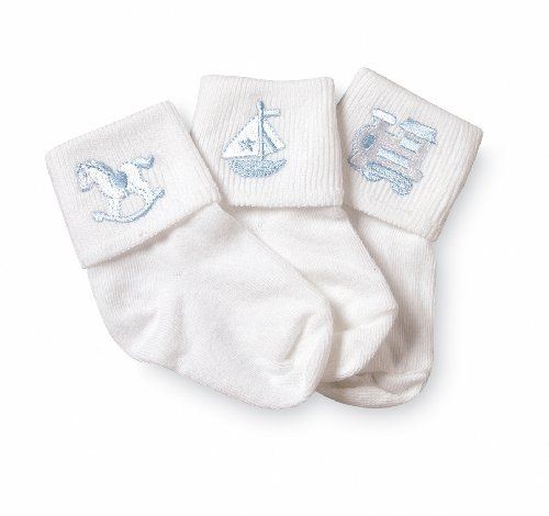 Jefferies Socks Baby Boy Collection Appliques, 3 Pack, White | Amazon (US)