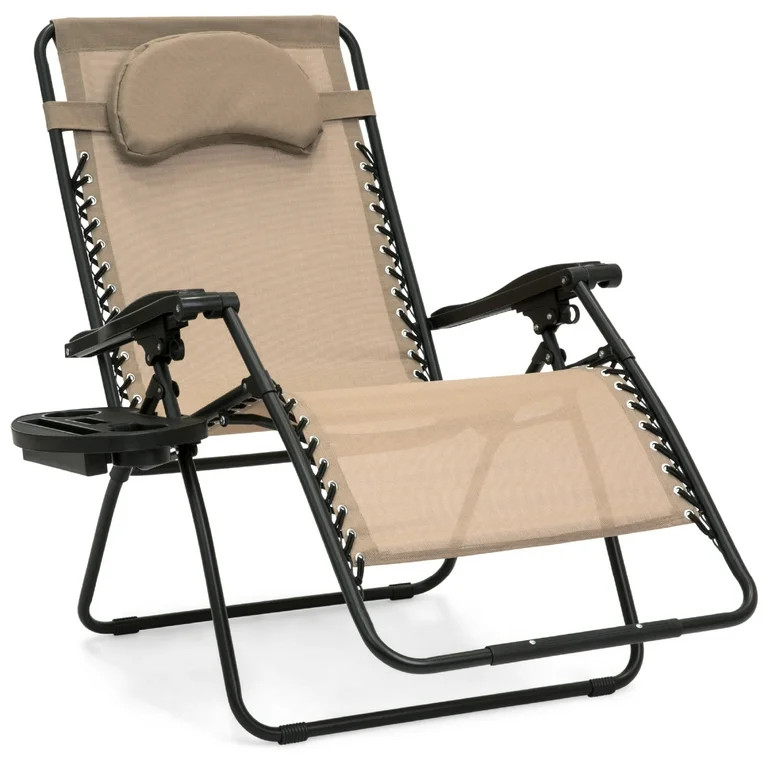 Best Choice Products Oversized Zero Gravity Chair, Folding Outdoor Patio Lounge Recliner w/ Cup H... | Walmart (US)