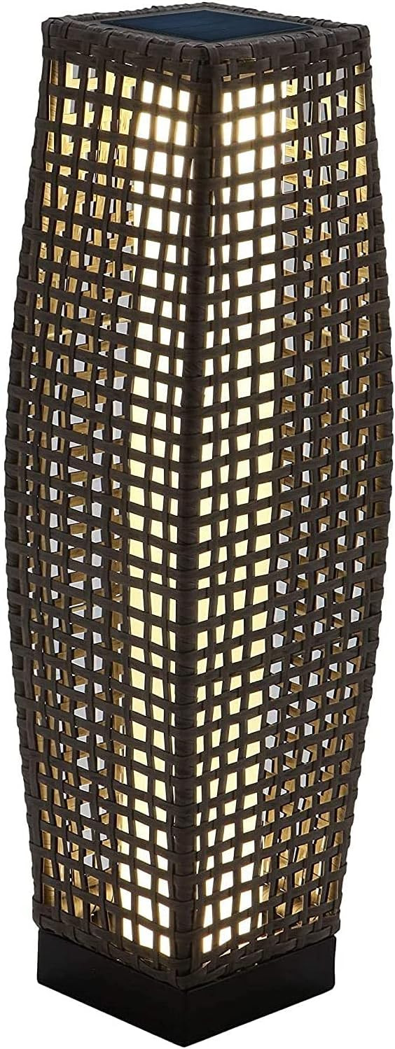 Grand Patio Outdoor Solar Powered Resin Wicker Floor Lamp, Outdoor Weather-Resistant Deck Light, ... | Amazon (US)