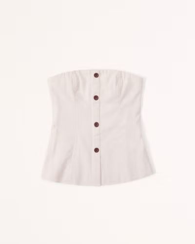 Strapless Linen-Blend Set Top | Abercrombie & Fitch (UK)