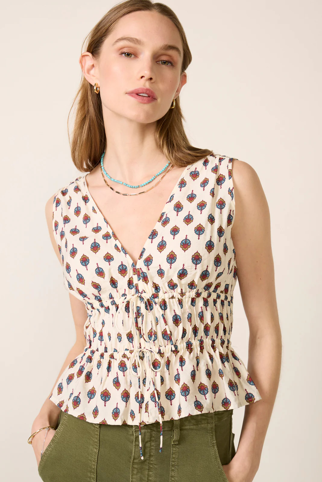 Jade Tie Front Tank | Evereve