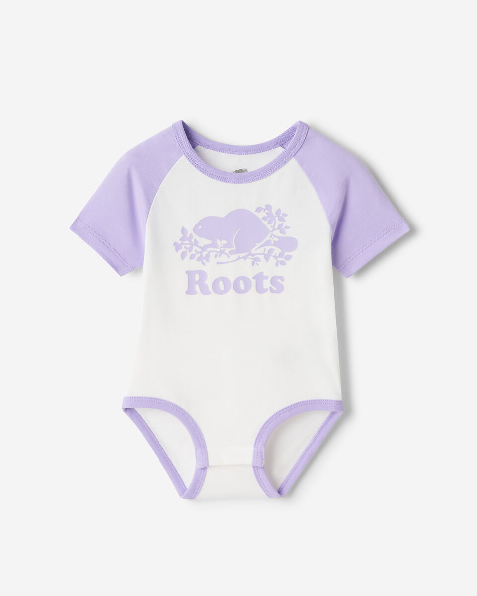 Baby Organic Cooper Baseball Short Sleeve Bodysuit | Roots (CA)