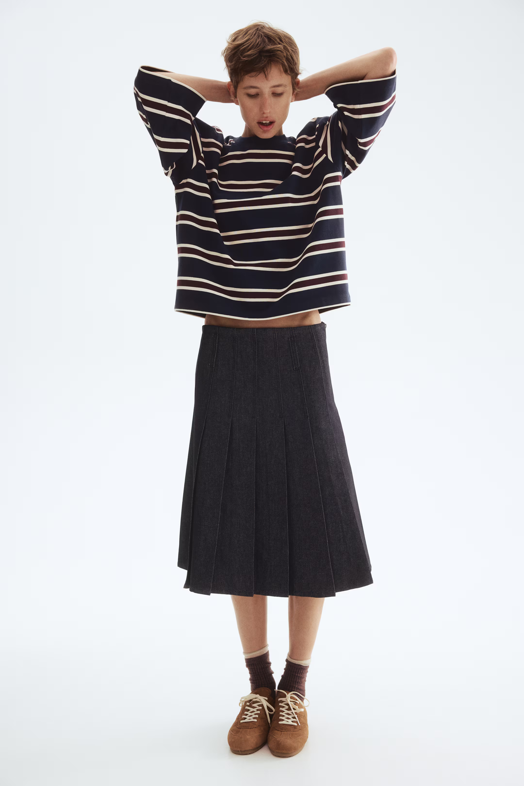 Gonna in denim a pieghe | H&M (FR, IT, ES, PT, BE)