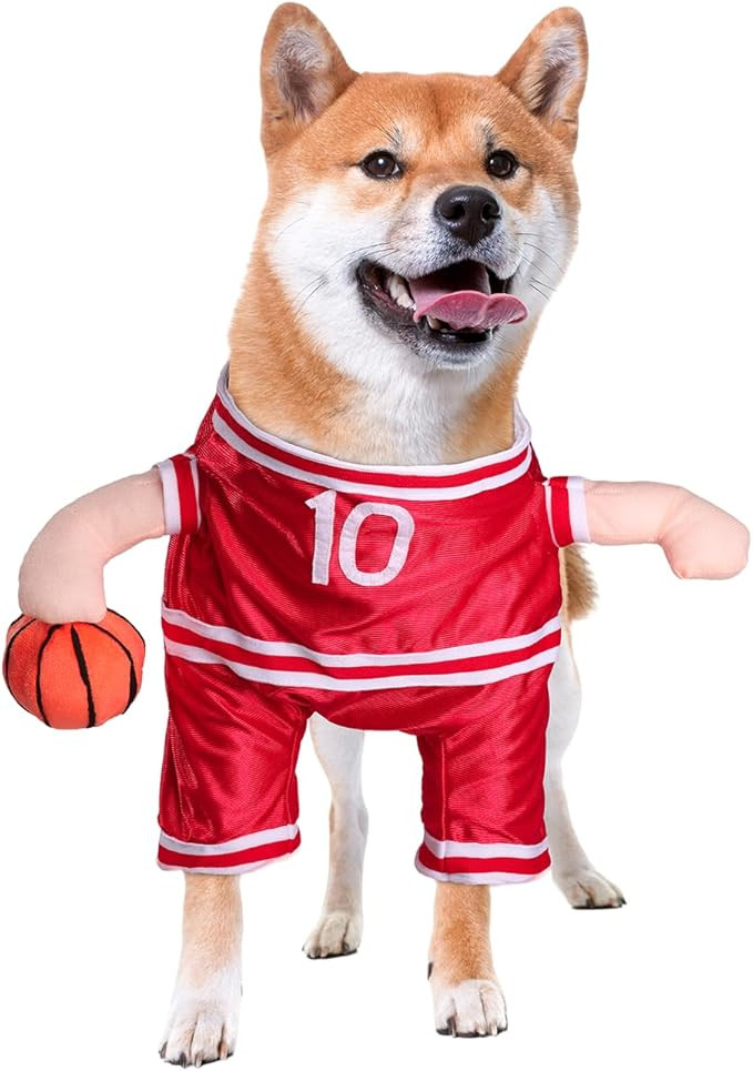 DELIFUR Dog Basketball Player Costume - Pet Halloween Costume Adjustable Funny Dress Up Sports Ou... | Amazon (US)