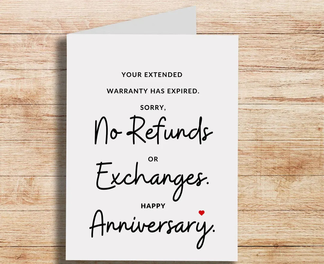 Expired Warranty Anniversary Card – Funny Humor Gift - Etsy | Etsy (US)