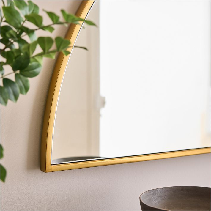 Half-Moon Metal Wall Mirror - Large | West Elm (US)