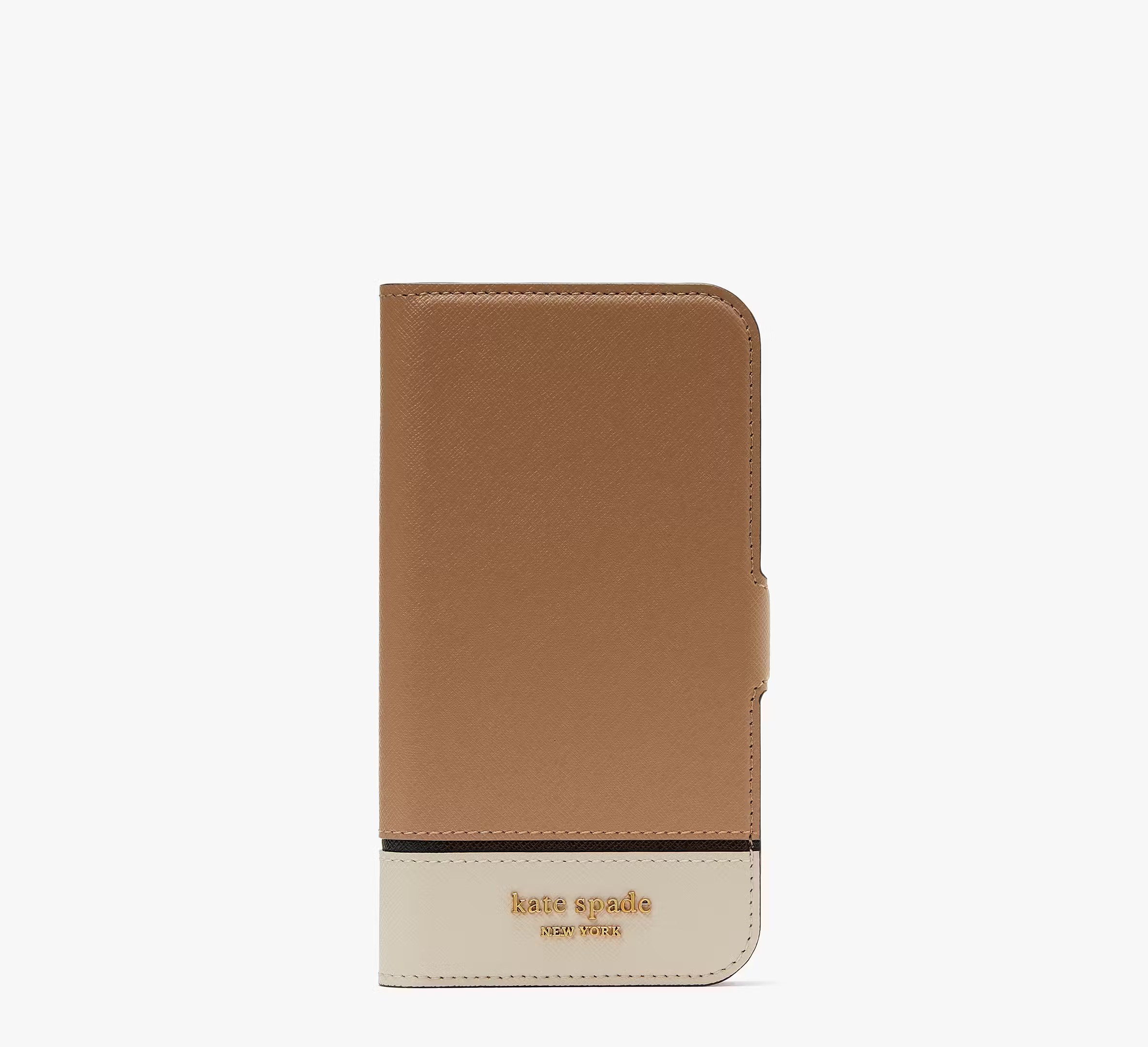 Kate Spade Morgan Colorblock Iphone 14 Pro Magnetic Wrap Folio Case, Cafe Mocha | Kate Spade (US)
