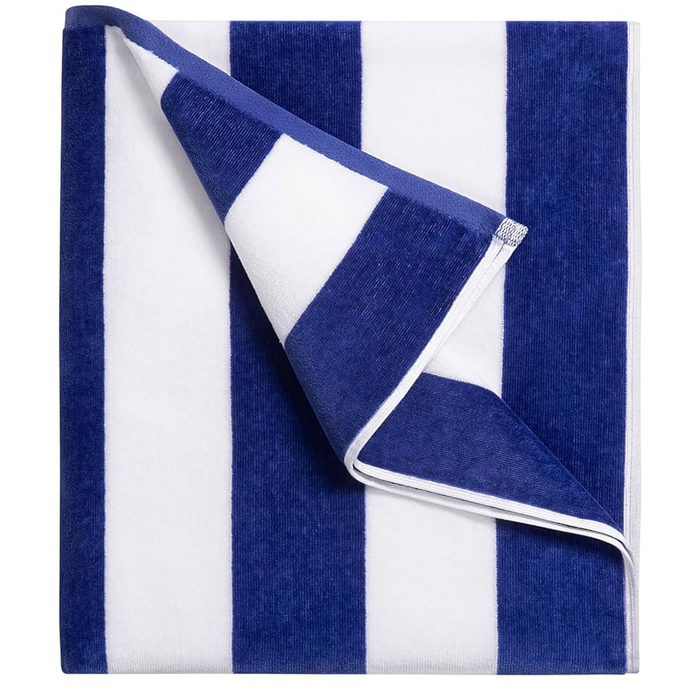 LULUHOME Large Oversized Beach Towel - Big Cotton 36 x 70 Inch Striped Pool Towel, Large Cabana S... | Amazon (US)