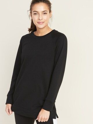 Loose-Fit French-Terry Crew-Neck Tunic for Women | Old Navy (US)