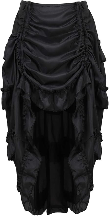 Zhitunemi Women's Steampunk Skirt Ruffle High Low Outfits Gothic Plus Size Pirate Dressing | Amazon (US)