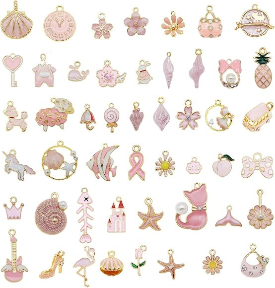 GraceAngie 40pcs Assorted Enamel Charms Pendants for Jewelry Making Assorted 40 Styles Gold-Plate... | Amazon (CA)