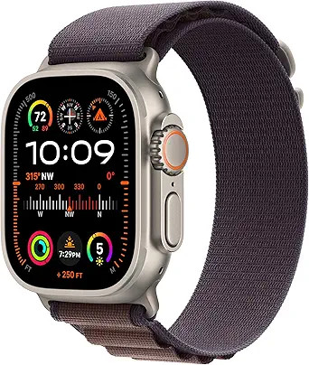 Apple Watch Ultra 2 [GPS + Cellular 49mm] Smartwatch with Rugged Titanium Case & Indigo Alpine Lo... | Amazon (US)