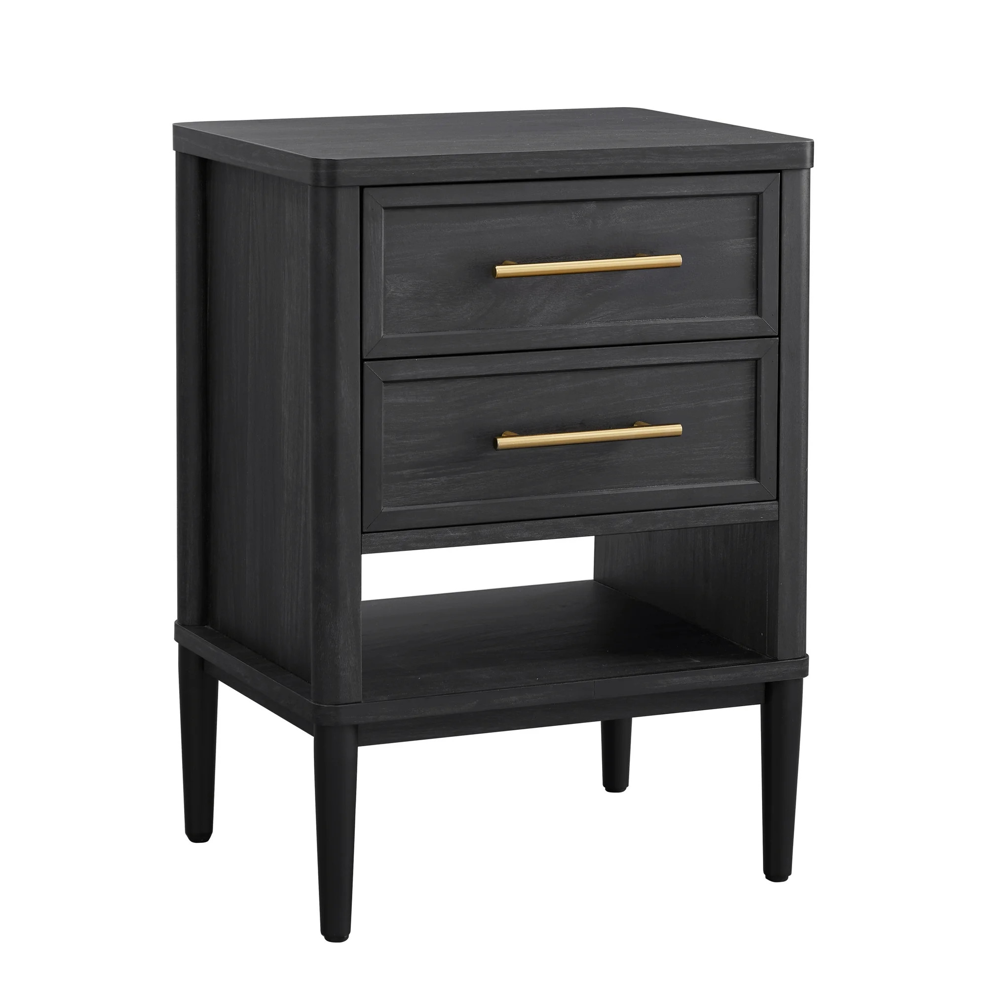 Better Homes & Gardens Oaklee 2 Drawer Nightstand,Charcoal Finish | Walmart (US)