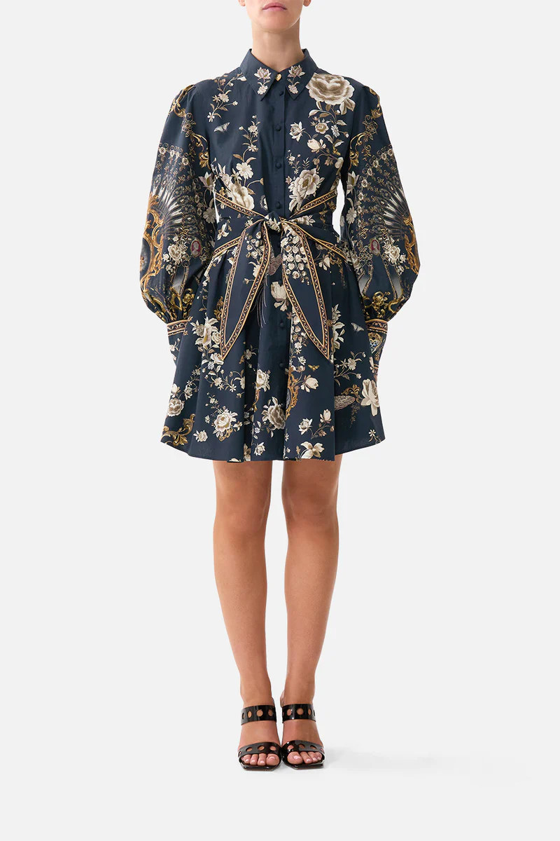 SHORT WAIST TIE SHIRT DRESS FLAMENCO FOLKLORE | Camilla US