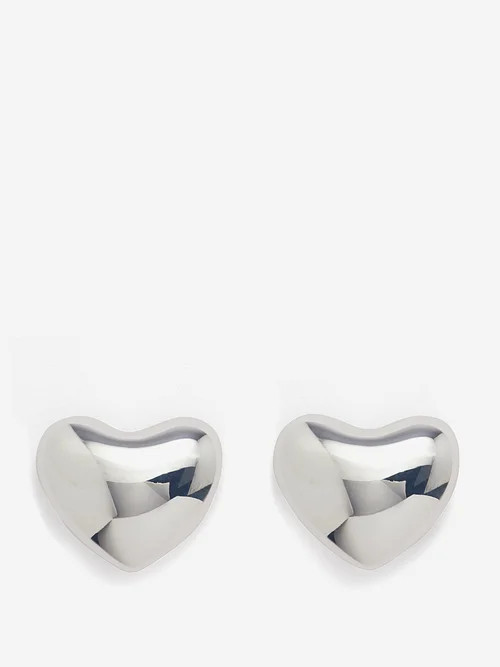 Annika Inez - Voluptuous Heart Small Sterling-silver Earrings - Womens - Silver | Matches (US)