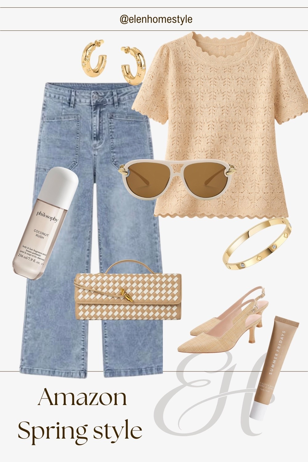 Soft neutrals + light denim = my favorite spring combo 🌿✨

This Amazon spring outfit is perfect for brunch, weekend strolls, or casual date nights. I love how the lace top adds a feminine touch, while the wide-leg denim keeps it effortless and modern. Finished with gold accents and woven textures for that elevated spring feel 🤍

Everything is linked in this post ✨

#LTKStyle #AmazonFashion #SpringOutfit #NeutralStyle #EffortlessChic

#LTKU #LTKdayinmylife #LTKvlog