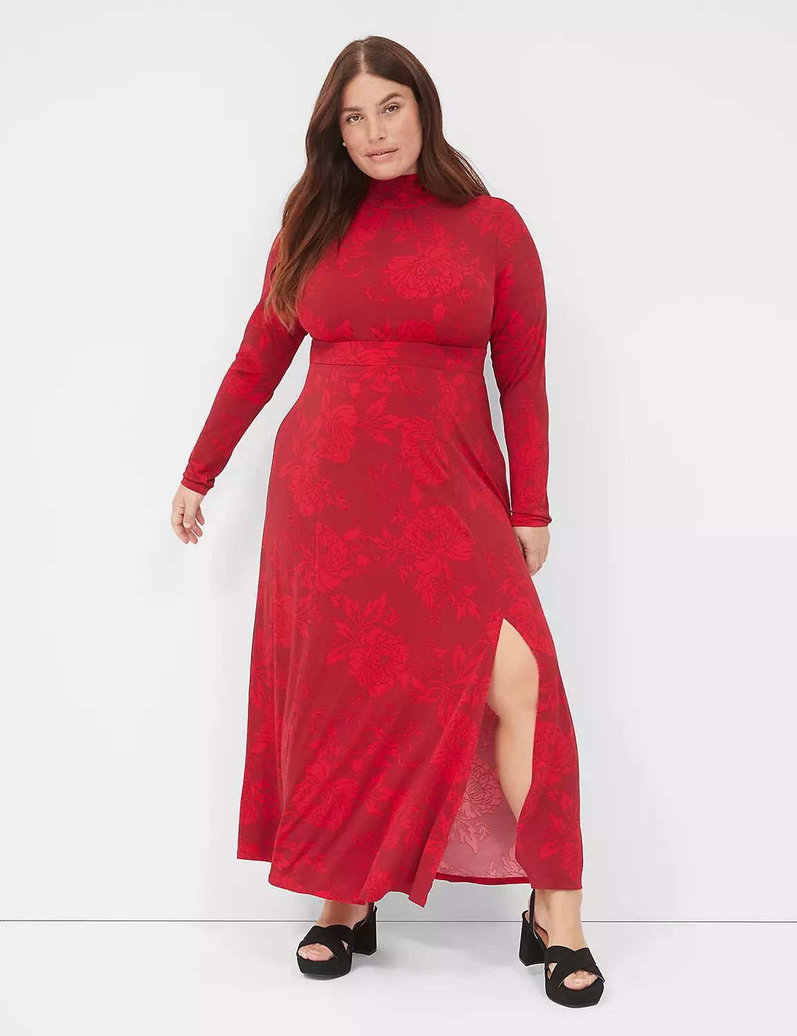 Long-Sleeve Tie-Neck Maxi Dress | LaneBryant | Lane Bryant (US)