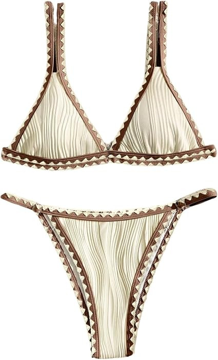 GORGLITTER Women's 2 Piece Bikini Sets Sexy Thong & G-String Swimwear High Waisted Spaghetti Stra... | Amazon (US)