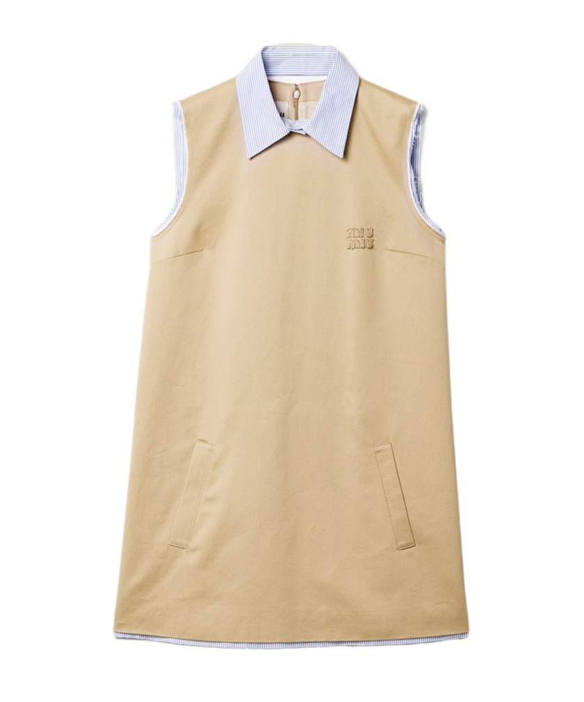 Miu Miu Sleeveless Chino Dress | Senser US