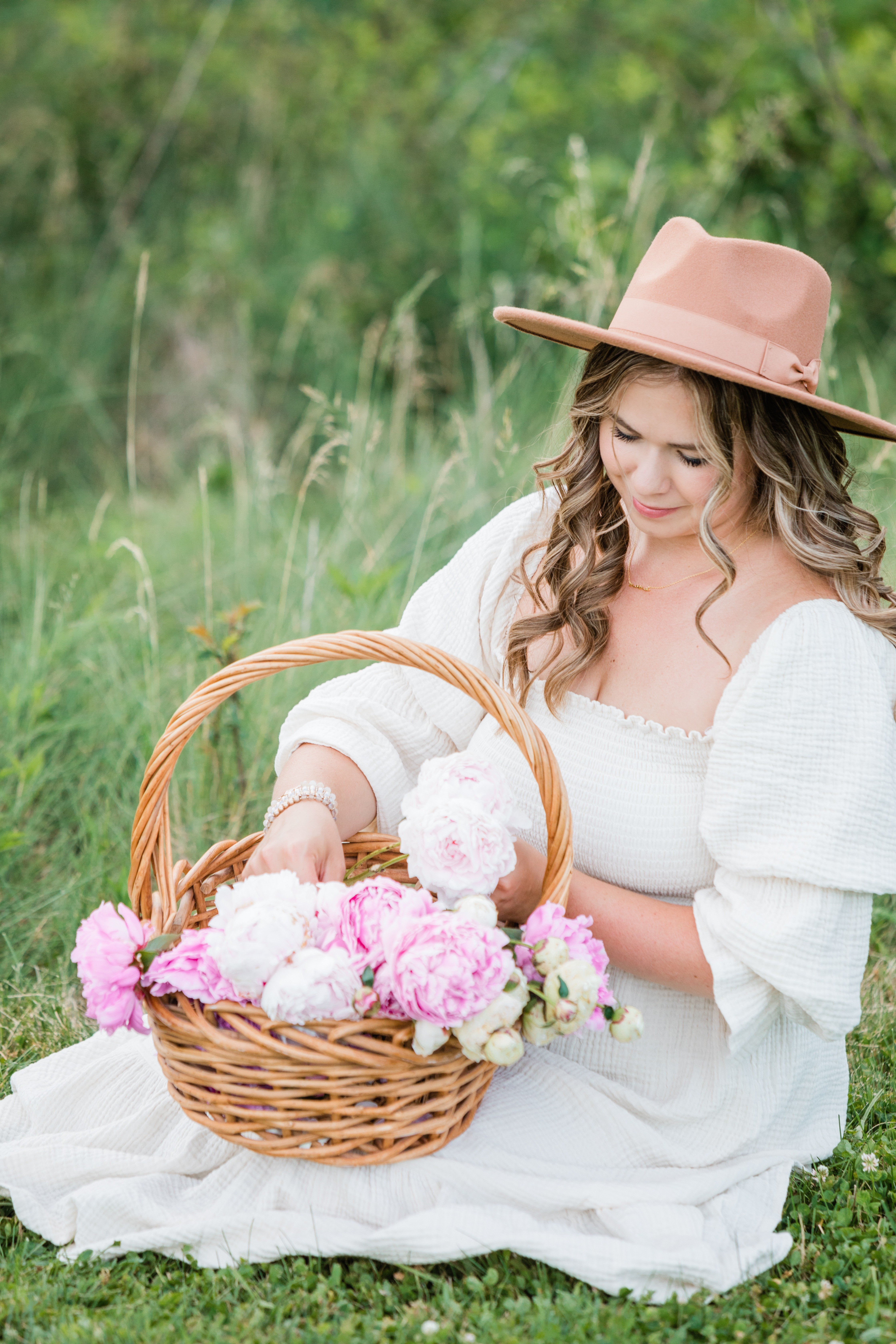 Take time to smell the flowers... 🌸Photoshoot | Family Photos | Summer Photos | Women's Dress | Neutral Outfit | Wide-brim Hat | Nothing Fits But Dress | Pink Lily Hat | Caitlyn Minimalist Jewelry 

#LTKStyleTip #LTKFamily #LTKSeasonal