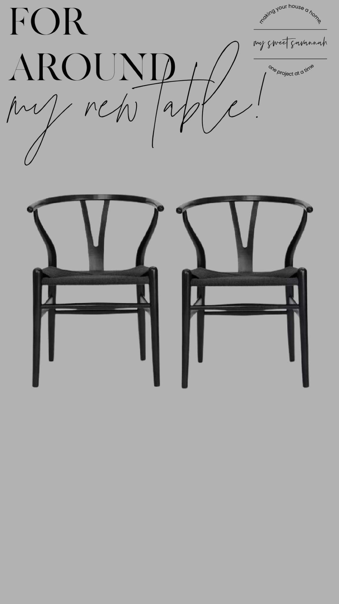 This 2-pack of Black-on-Black Wishbone Chairs offers a sleek and modern twist on a classic design. The minimalist black frame and matching seat create a cohesive, sophisticated look that effortlessly complements any decor style. Crafted for both comfort and durability, these chairs feature a gently curved back and contoured seat, providing optimal support and a stylish silhouette. Perfect for dining areas, home offices, or any space where a touch of contemporary elegance is desired, these wishbone chairs are a versatile and eye-catching addition to your furniture collection.

#LTKHome