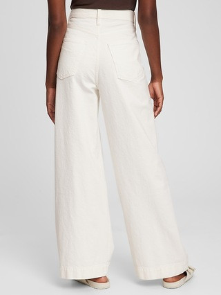High Rise Pleated Wide-Leg Trouser with Washwell | Gap (US)