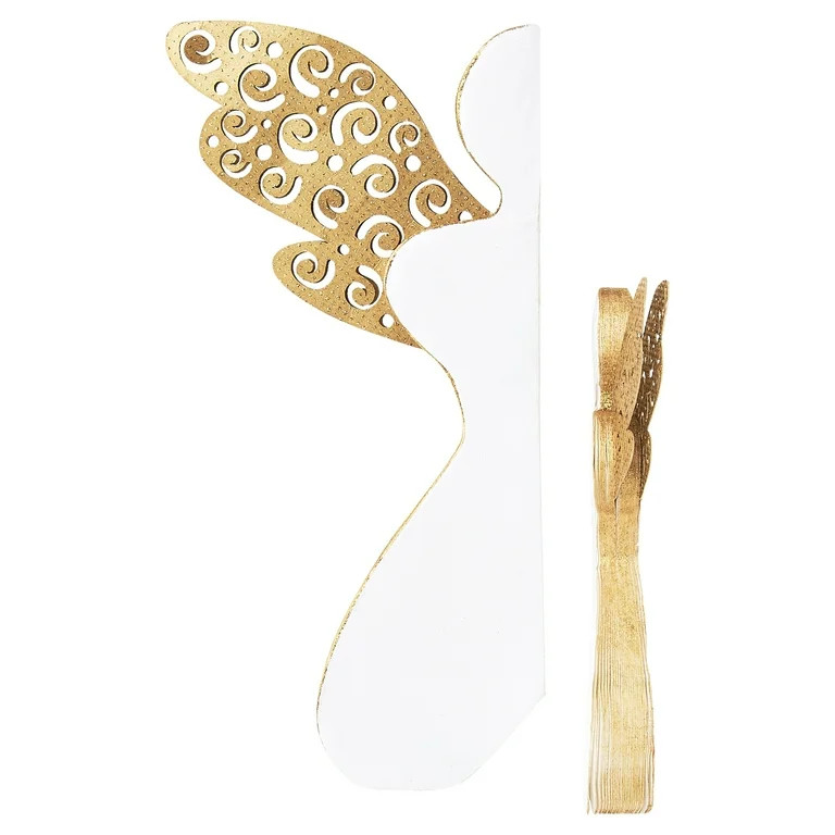 Paper Angels Christmas Tabletop Decorations, White, 2 Count, by Holiday Time | Walmart (US)