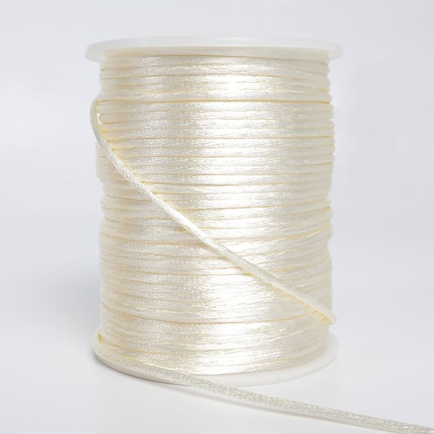 LUSTEMBER 2 mm x 330 Feet Satin Nylon Cord, Silky Smooth Nylon String for Jewelry Making Bracelet... | Amazon (US)