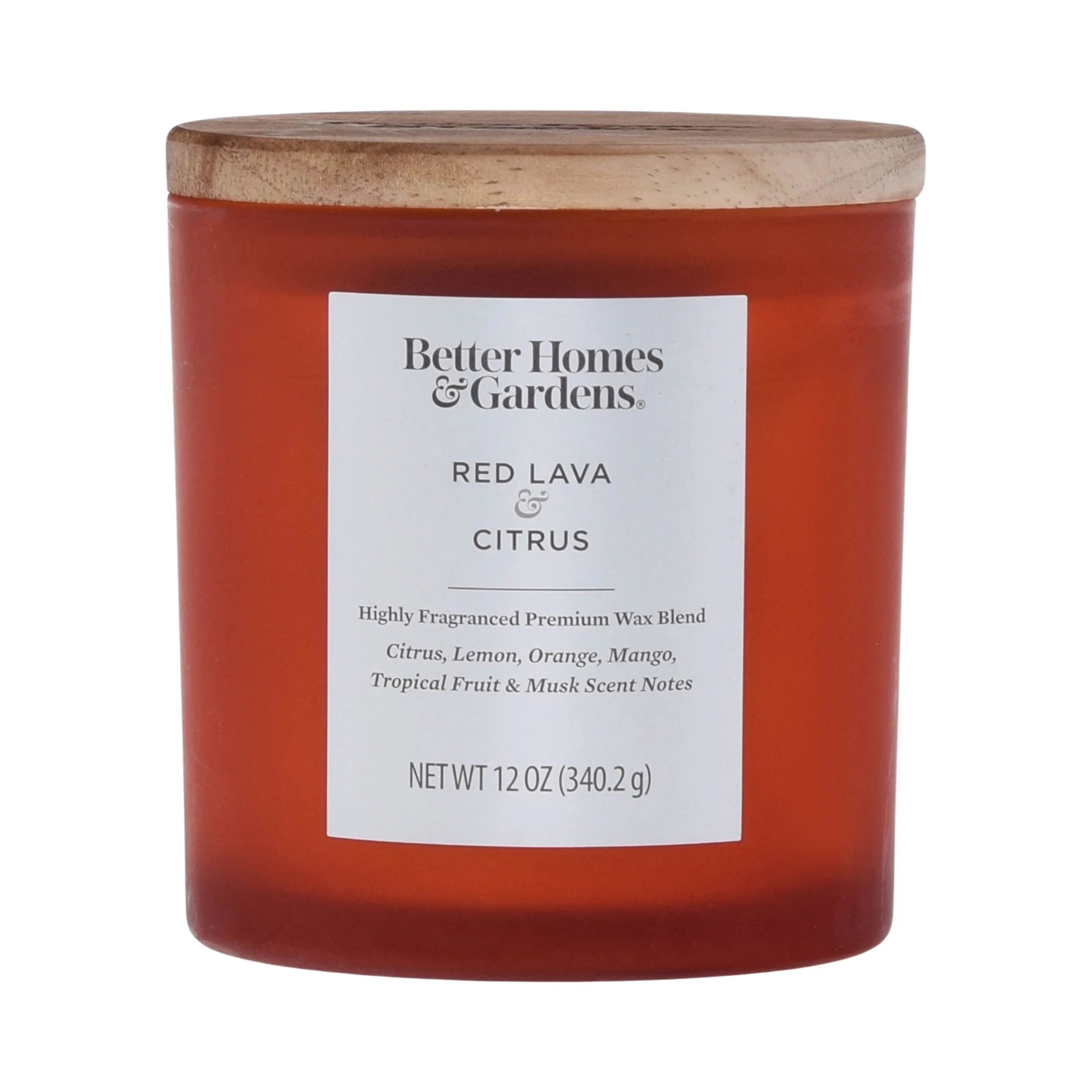 Better Homes & Gardens 12oz Red Lava Citrus Scented 2-Wick Frosted Jar Candle | Walmart (US)