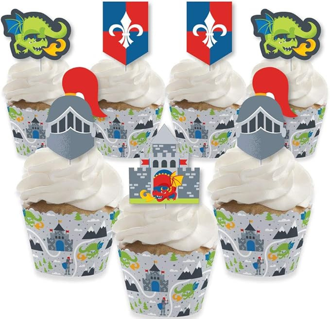 Big Dot of Happiness Calling All Knights and Dragons - Cupcake Decoration - Medieval Party or Bir... | Amazon (US)