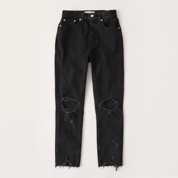 Women's Ripped High Rise Ankle Mom Jeans | Women's Clearance | Abercrombie.com | Abercrombie & Fitch (US)