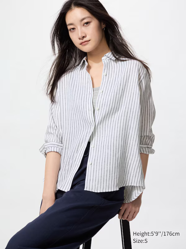 Premium Linen Shirt | Striped | UNIQLO (US)