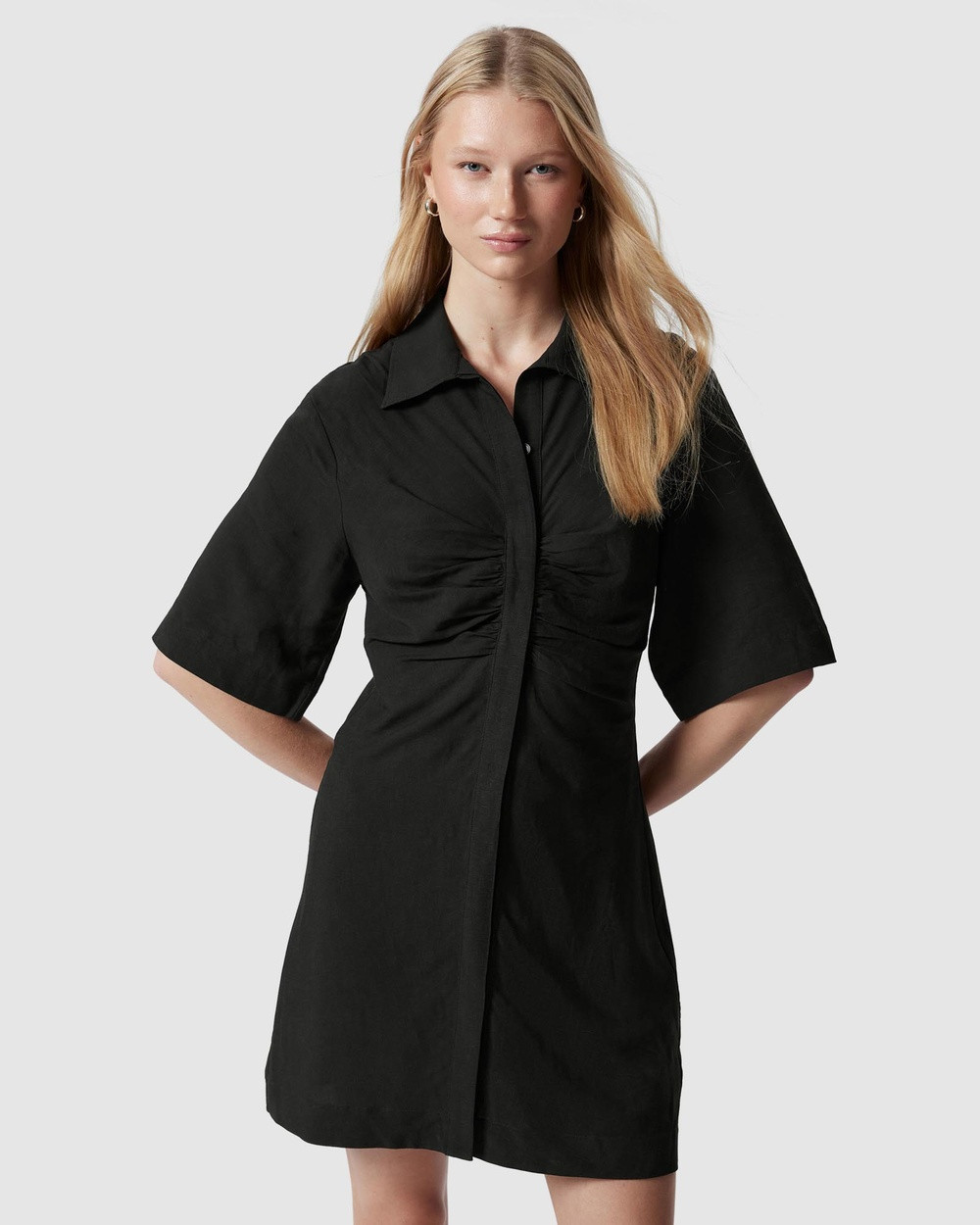 & Other Stories - Shirt Mini Dress - Dresses (Black Dark) Shirt Mini Dress | THE ICONIC (AU & NZ)