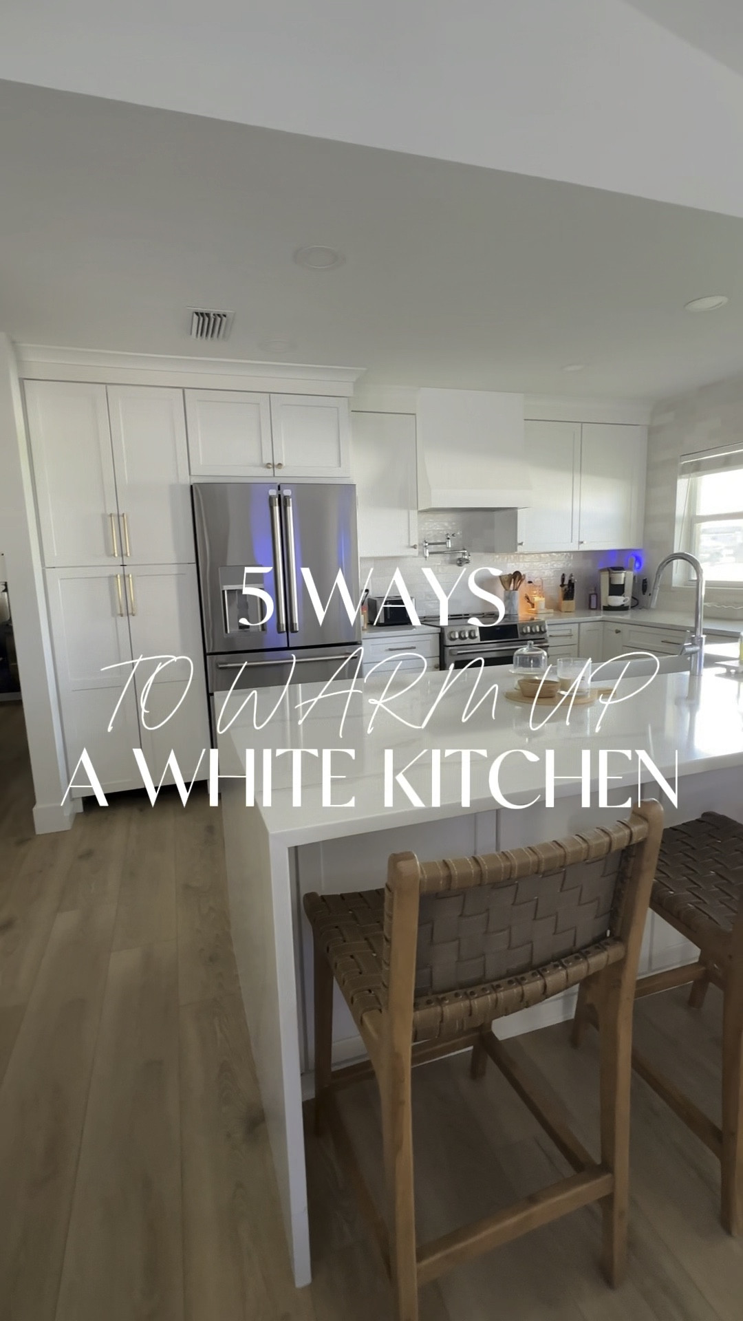 White kitchens don’t have to be boring!

Linked  all my favorite items that warm up your kitchen no matter the color!

If you love a timeless look that will withstand the test of time⏳ but still feel warm and welcoming, I encourage you to keep these tips in mind:

1. Use tile with CHARACTER! This doesn’t necessarily mean a loud bold pattern, but something with texture or appears “handmade”. 
2. TEXTURE, texture and more texture! This means everything from woven baskets to leather-like barstools.
3. Brass hardware. This steps up the elegance factor and pairs well with all of the texture you are adding in. 
4. Open wood shelving. This allows for your decor to shine against your white kitchen’s backdrop.
5. Nothing says cozy like a candle warmer. If you don’t have one yet you don’t know what you are missing! I use mine day and night🕯️

Don’t forget to save this for later🫶

#warmupyourwhitekitchen #whitekitcheninspo #whitekitchendecor #kitchendecorfaves #neutralkitchendecor #neutralorganichome #timelesskitchendesign #kitchendecorideas

#LTKHome