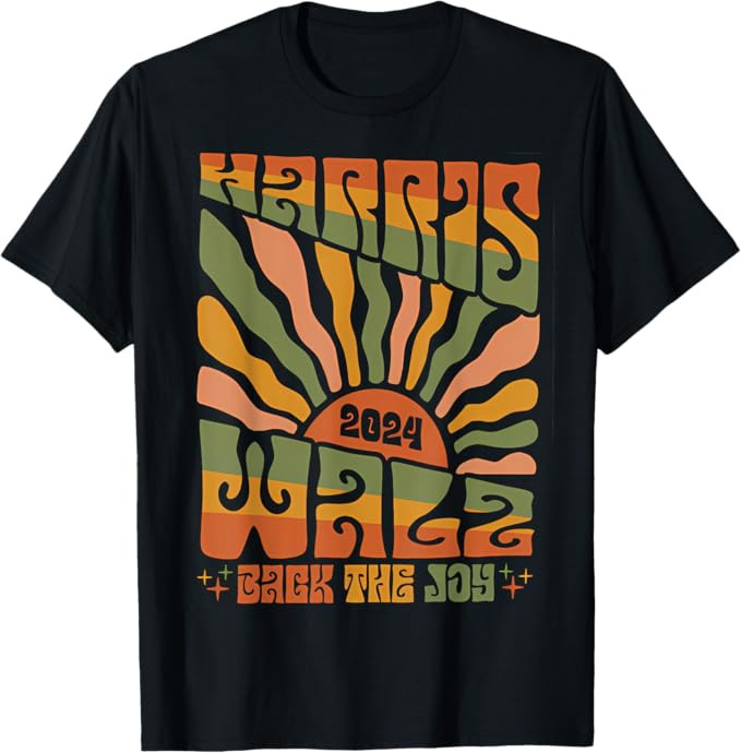 Harris Walz 2024 Bring Back the Joy Boho Aesthetic Retro T-Shirt | Amazon (US)