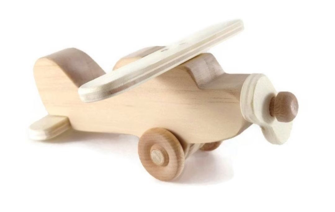Toy Wood High Wing Airplane, Natural Wood, Eco-friendly - Etsy | Etsy (US)