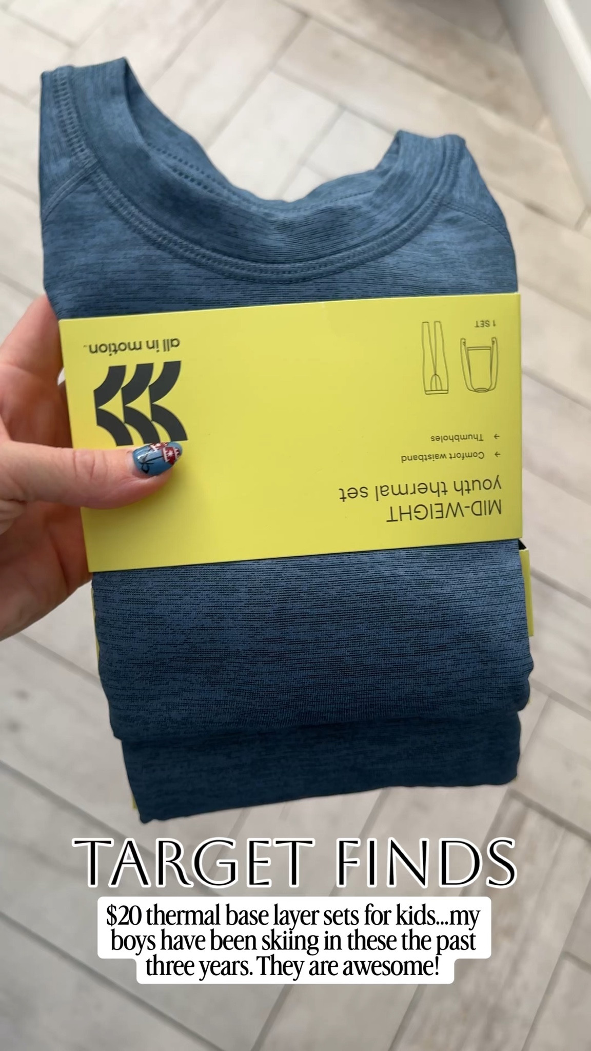 My boys have been skiing in these base layers the past three years they washed great and are super warm and only $20. One of my best target purchases for kids ever. They also come in pink for girls.
#BaseLayers #KidsThermals #KidsSkiEssentials #MomTips #TargetFINDS

#LTKTravel #LTKKids #LTKFindsUnder50