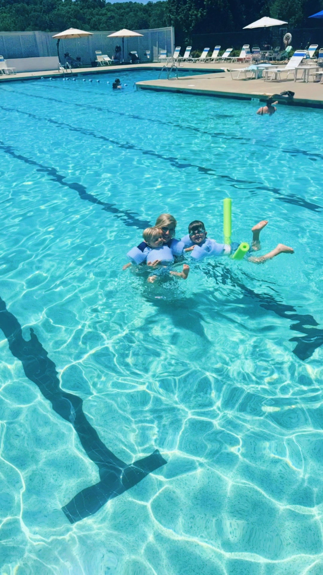 Pool day 💦 fun in the sun ☀️ with these water-lovin’ babies 👶🏼 of ours!!! 🌞🩵 We love our pool so much & are so thankful for it!! 🇺🇸