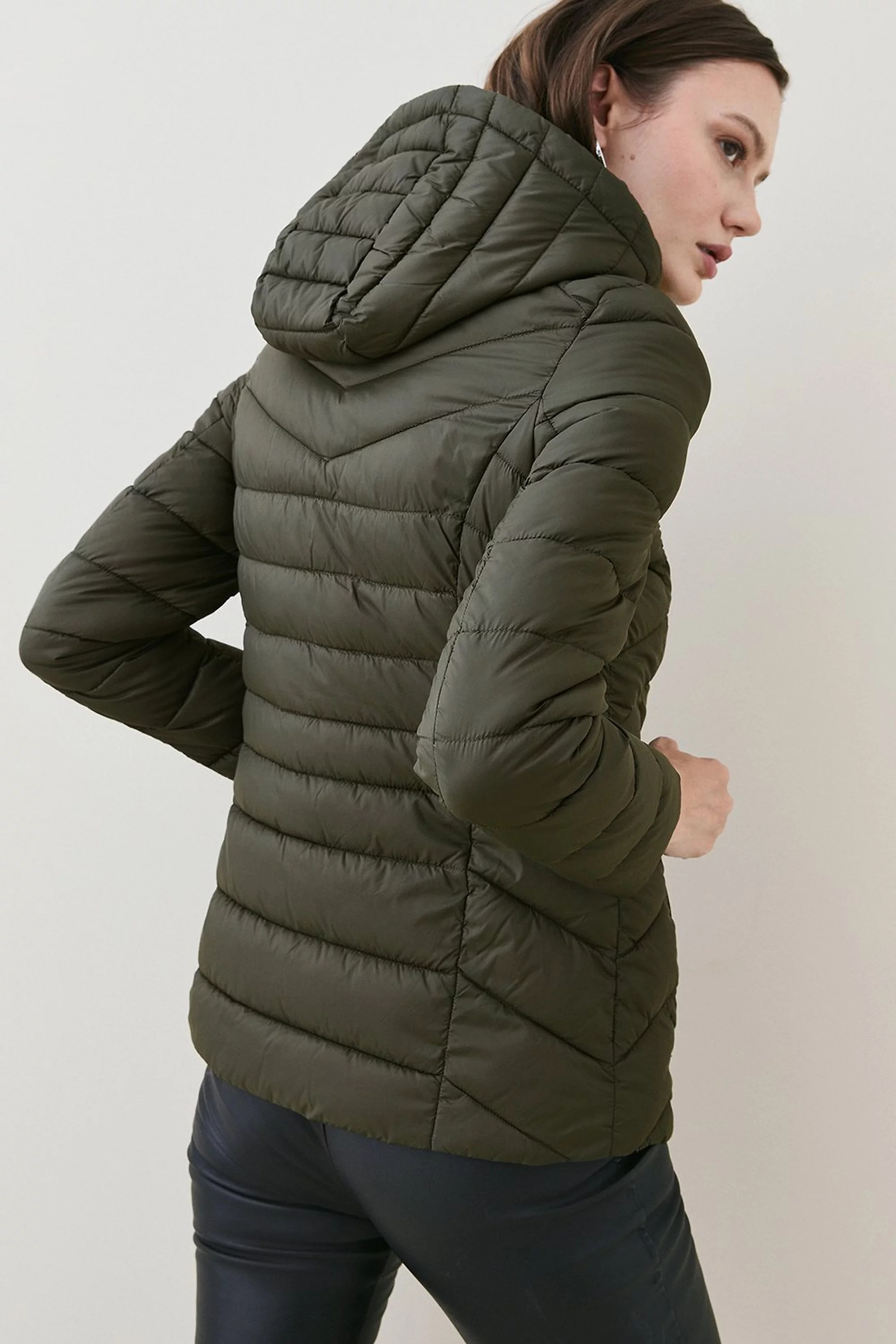 Lightweight Short Puffer Packable Jacket | Karen Millen UK + IE + DE + NL
