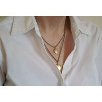 Brass Locket Set Layering Necklaces, Etched Flower Design | Etsy (US)