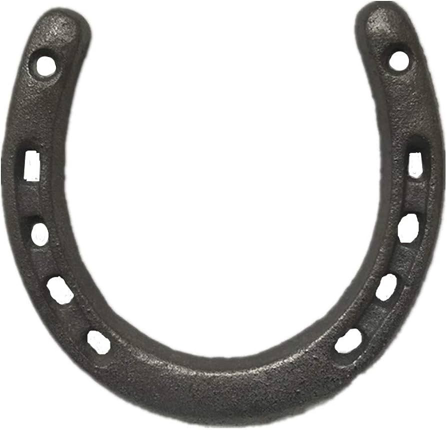 YFUG GO Cast Iron Horseshoe Wall Decor, Medium Horseshoe Durable Cast Iron 5 Holes On Each Side f... | Amazon (US)
