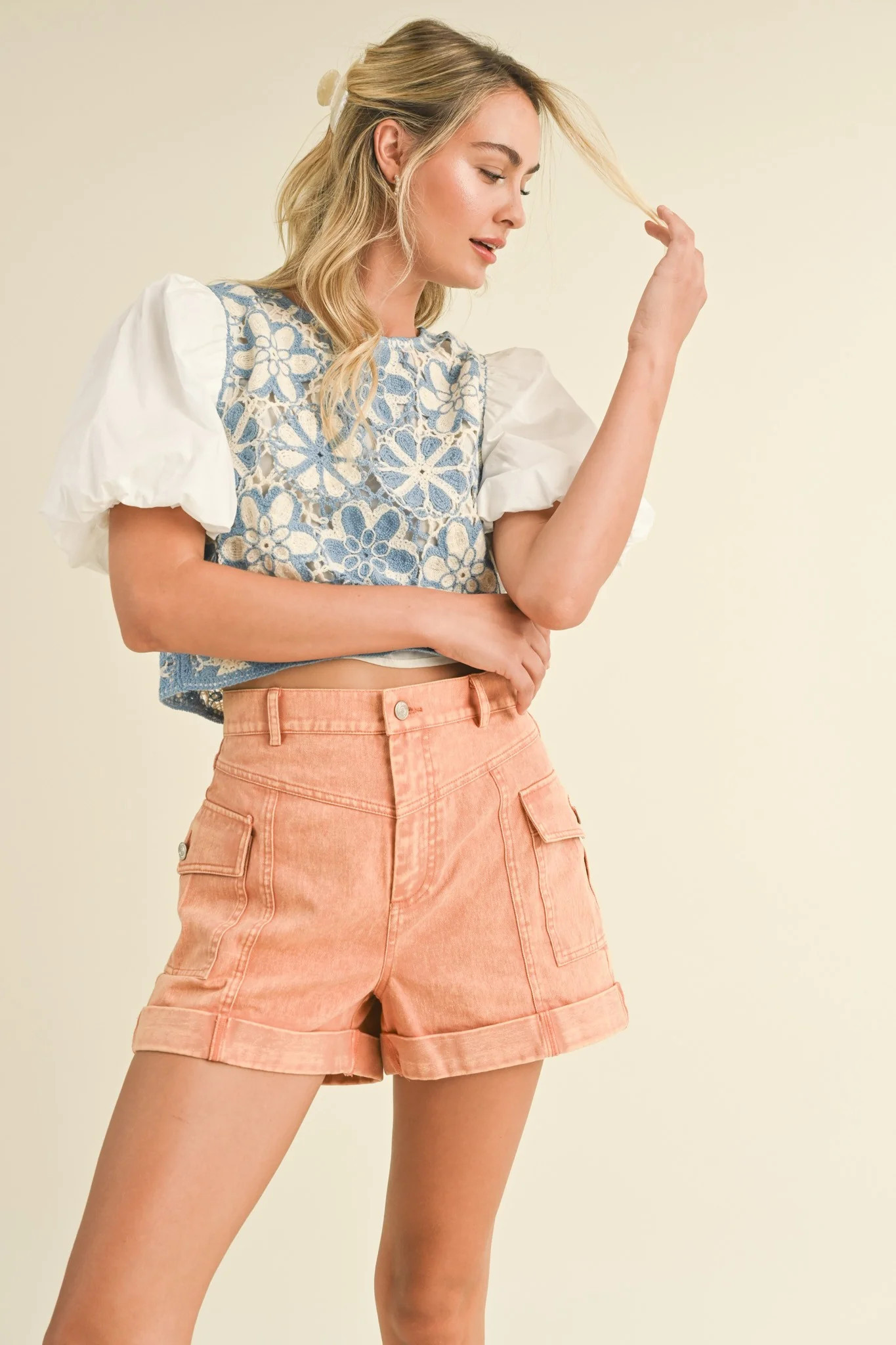 Off White Crochet Top | PinkBlush Maternity