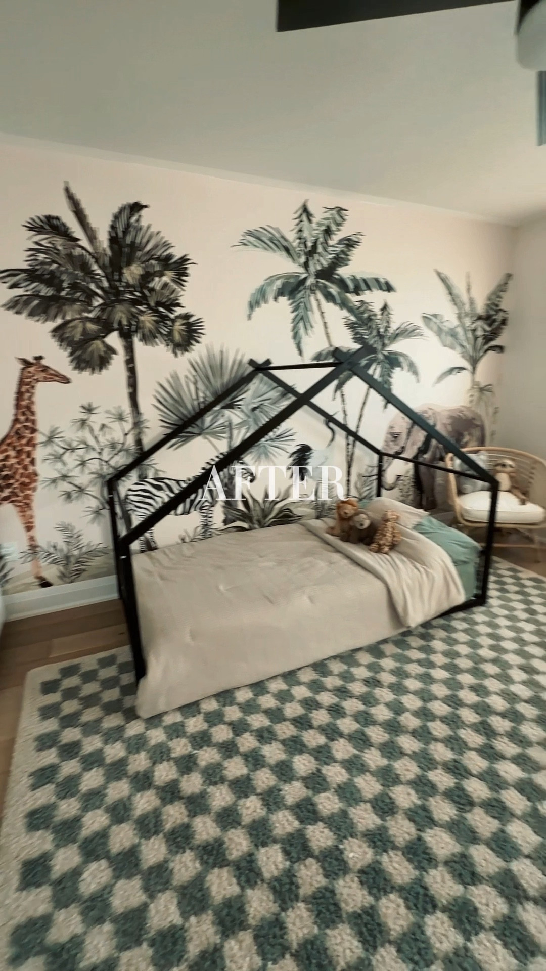 We had the wallpaper mural picked out before I was even pregnant 😅. This was the first room we finished in our home renovation and couldn’t be happier. 

It started out as a playroom for our first when he was in the nursery. When our second came we turned it into a toddler room and he’s always loved it ❤️

The safari mural has the perfect amount of colour, the tones are muted and it feels neutral while still being playful. 🦒

#suburbanhomereno #toddlerroom #nurseryinspo #safarinursery #beforeandafter 


#LTKkids #LTKbaby #LTKfamily