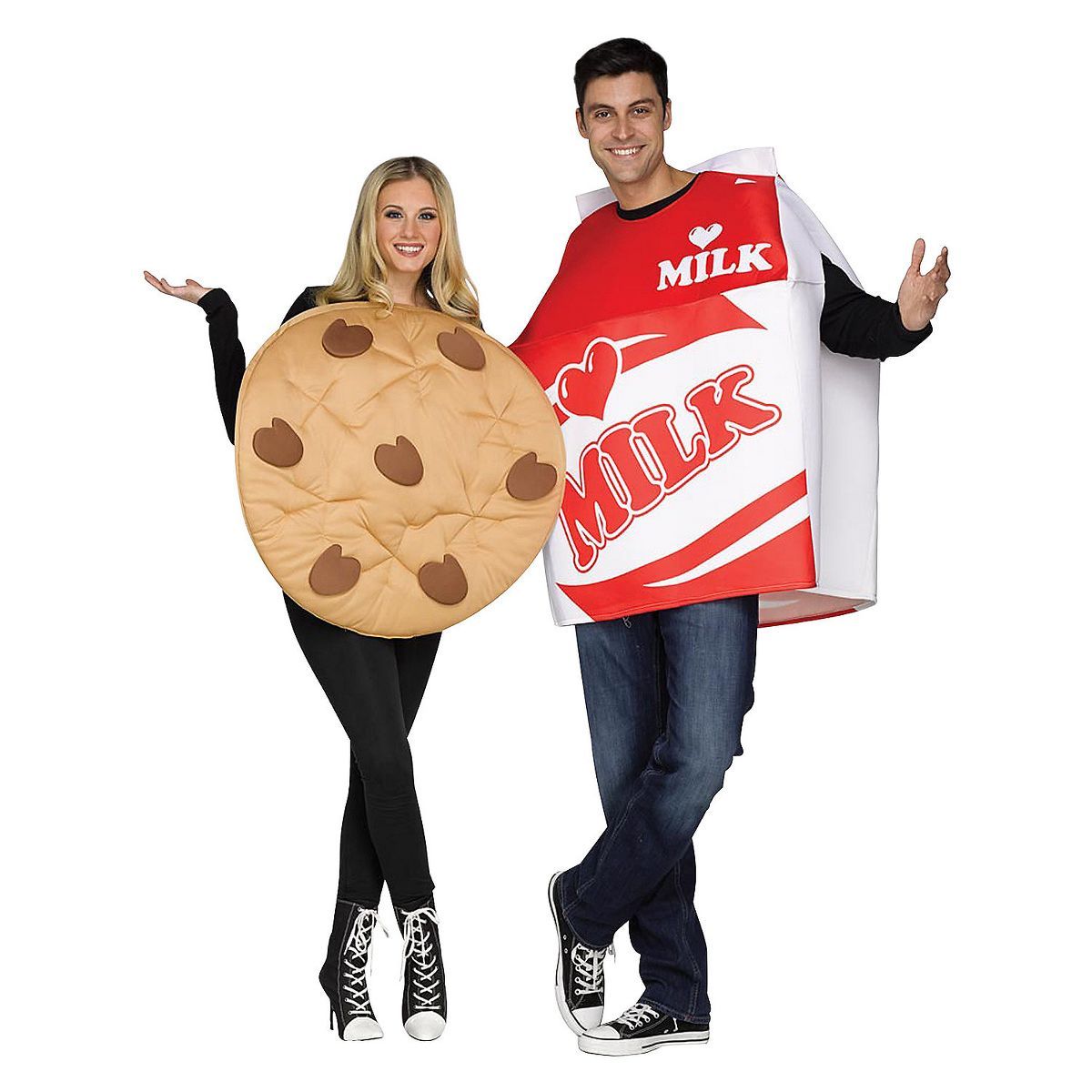 Fun World Adult Cookies & Milk Couple Costume - One Size Fits Most - Red | Target