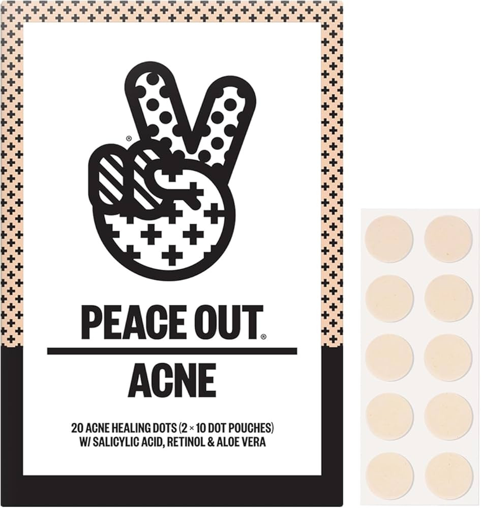 Peace Out Skincare Acne Dots. Hydrocolloid Anti-Acne Pimple Patches with Salicylic Acid and Vitam... | Amazon (US)