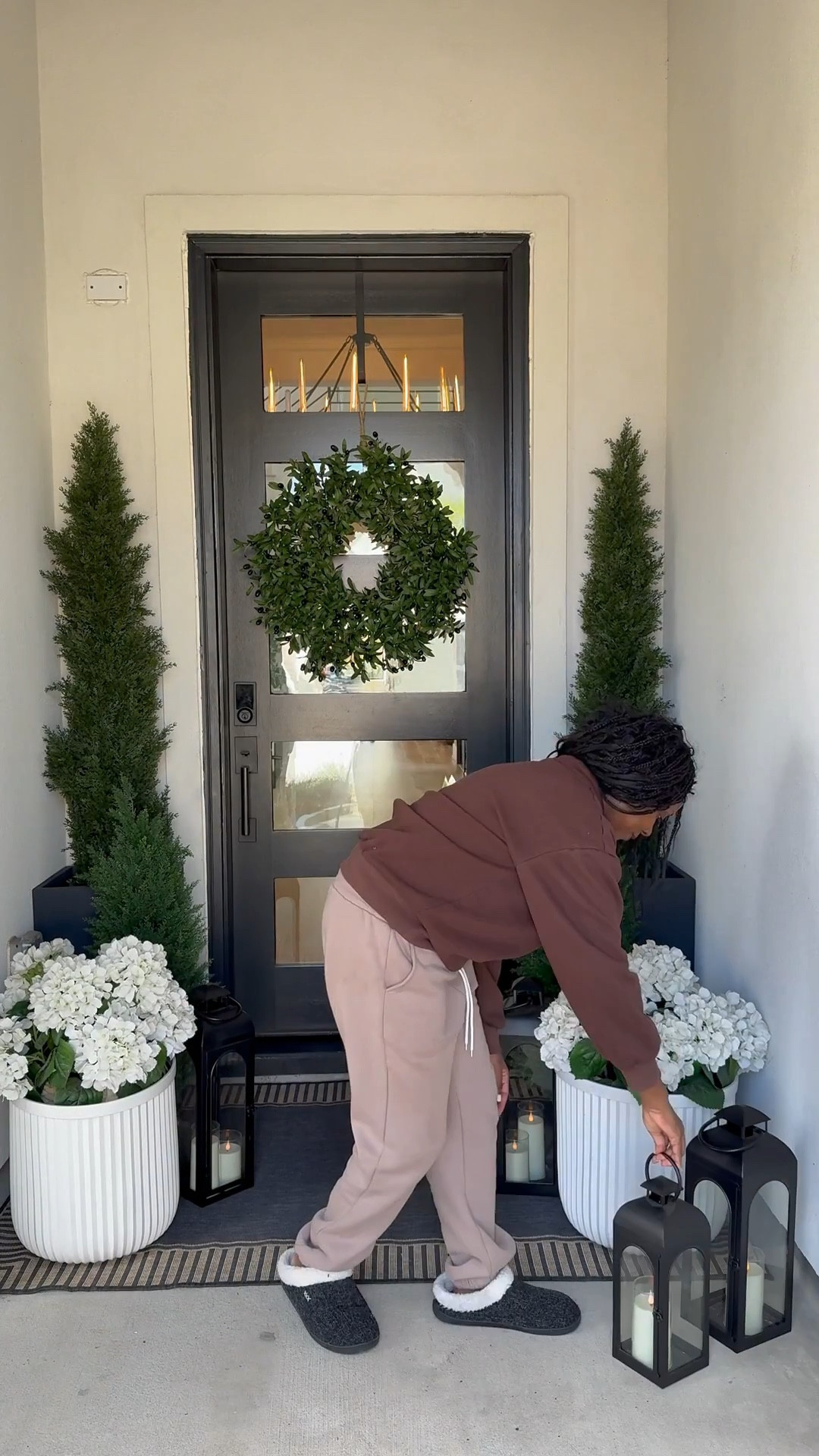 Want to effortlessly elevate your home decor with the changing seasons? ☺️

Here's a simple yet impactful styling tip: focus on swapping out just three key elements - your wreath, rug, and trees! This approach allows you to curate a fresh new look without overhaulng your entire space! 🤎

I personally love styling artificial trees and faux hydrangeas throughout the year, as they add a touch of natural beauty to any outdoor space. 

To complete the look, consider adding a few complementary pieces, such as:

•  A rug in a neutral tone to tie everything together - mine is 4'x6'

•  White planters to add a pop of crisp elegance - mine are Large size

•  A assortment of lanterns in varying sizes - (2 large, 2 medium, 2 small) to create visual interest and depth

By making just these few strategic swaps, you can create a cohesive, stylish space that effortlessly transitions from one season to the next! 🤍

This look is calling—click to shop.🤎

#LTKHome #LTKStyleTip #LTKSaleAlert