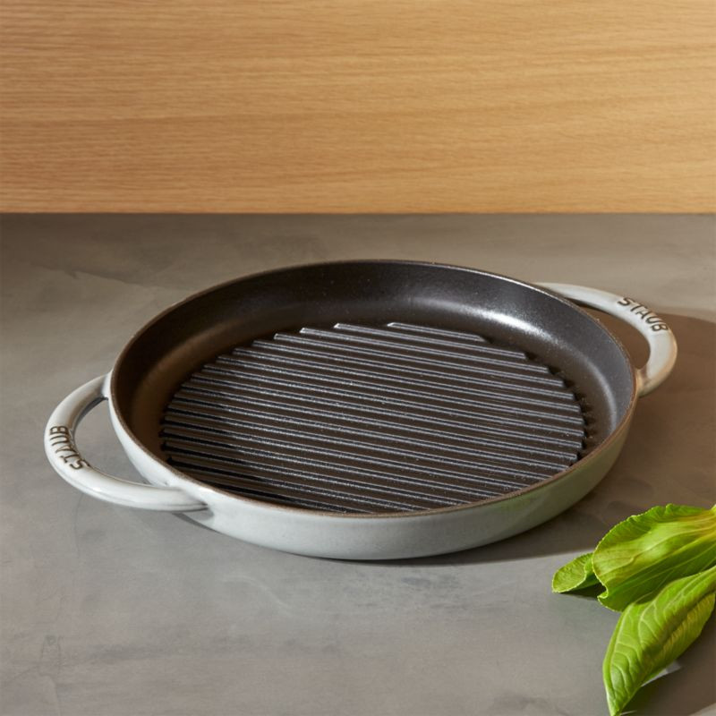 Staub Graphite Grey Round Pure Grill + Reviews | Crate & Barrel | Crate & Barrel