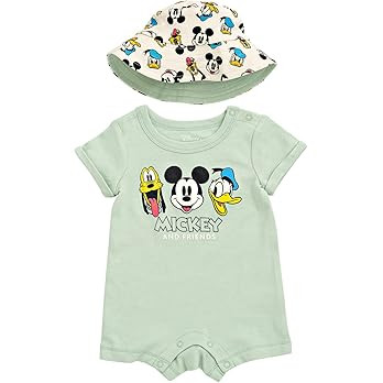 Disney Lion King Mickey Mouse Winnie the Pooh Jack Skellington Lilo & Stitch Baby Romper & Bucket... | Amazon (US)