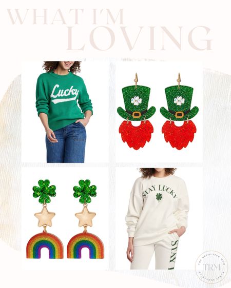 Target Saint Patrick's Day 

Green  rainbow  lucky  stay lucky  sweatshirt  sweater  green  green sweater  green earrings  festive  four leaf clover 

#LTKparties #LTKSeasonal #LTKstyletip