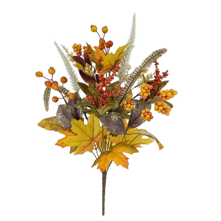 Mainstays 21" Indoor  Artificial Berry and Leaves Bouquet | Walmart (US)